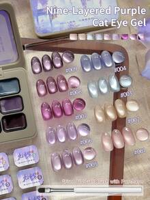 9色九层紫色猫眼拍胶晕染罐装高饱和度流行半固体指甲油胶美甲店专用 - 彩色 - 查看 2