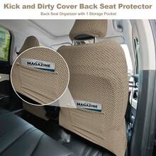2PCS Car Front Seat Cover Car Seat Cover With Storage Pocket Washable Split Automotive Seat Cover Protector For Truck,Van ,SUV Seat Covers Front Kit Protector Washable Cover For All Car Models - 駝色 - 查看 4