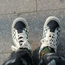 Vans Men's And Women's Bold NI Green And White Checkered Athletic Casual Shoes Low-Top Sneakers Canvas Shoes VN0A3WLP5E1 - Green - View 3