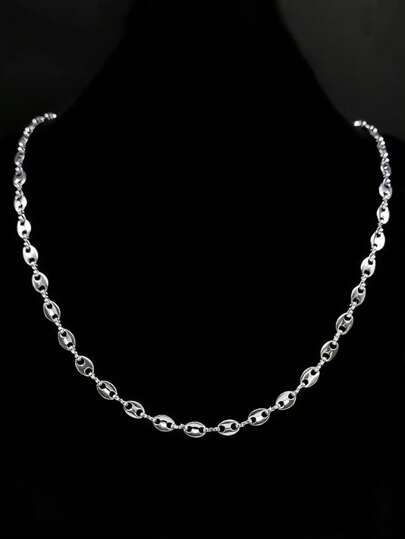 Collar minimalista de moda con diseño de nariz de cerdo, collar unisex delicado y ligero, cadena versátil para la clavícula