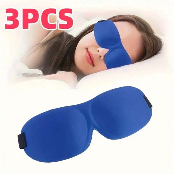 3/5PCS 3D Stereoscopic Sleep Eye Mask, 100% Blackout, With Adjustable Strap, Breathable And Lightweight Eye Mask, Suitable For Rest And Travel, Portable Soft Eye Mask, Women's And Men's Eye Mask Sunshade Patch - Relaxing And Comfortable