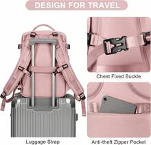 Personal Item Travel Backpack For Women Airline Approved Carry On Backpack Flight Approved Waterproof Sports Luggage Backpack Casual Daypack Small Hiking Backpack Pink Backpack - Pink - View 9