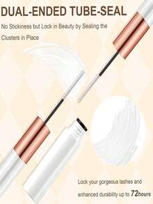 DIY 睫毛延长套装 单根睫毛 D 卷曲，睫毛簇，含睫毛粘合剂，睫毛卸除和密封，以及睫毛涂抹刷工具，适合在家自行涂抹（30D-40D）睫毛簇套装、睫毛、睫毛、假睫毛 - 黑色 - 查看 10