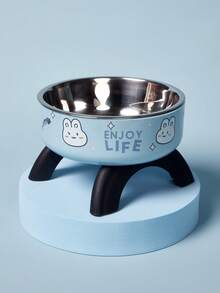 PETSIN Cute Pattern Raised Stainless Steel Pet Food Bowl, Anti-Spill, Anti-Slip, Suitable For Small Cats, Dogs And Small Pets To Drink And Eat - Multicolor - View 9