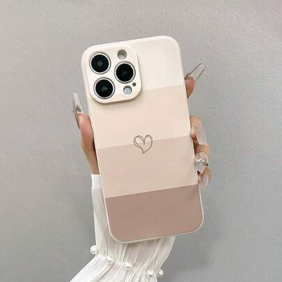 TPU Shockproof Full Protective Case, Featuring An Ancient White Heart Design, Specifically Made For Apple  Models 6/7/8/X/Xs/Xr/Xs Max/11/12/13/14/15/16 Pro Max.Suitable For  17 Air