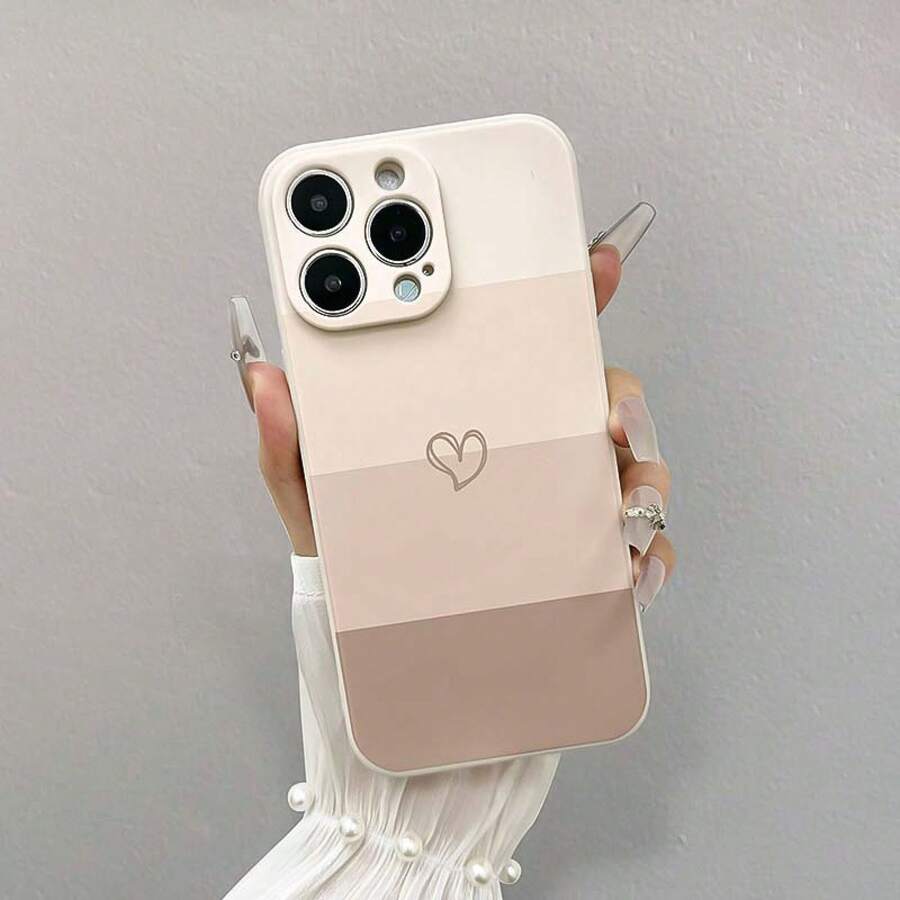 TPU Shockproof Full Protective Case, Featuring An Ancient White Heart Design, Specifically Made For Apple  Models 6/7/8/X/Xs/Xr/Xs Max/11/12/13/14/15/16 Pro Max.Suitable For  17 Air - trắng - Xem 1