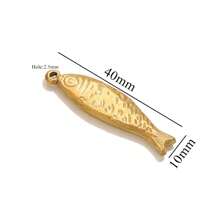 1pc Stainless Steel Fashion Design Small Fish Big Fish Pendant DIY Necklace Earrings Jewelry Accessories Making Gift