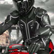 Veste moto noire renforcée, veste moto renforcée pour la conduite, veste moto respirante pour la conduite (pour les utilisateurs plus grands et plus forts, veuillez acheter des tailles plus grandes)