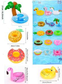 Aufblasbarer Getränkehalter, Getränke-Schwimmkörper für den Pool, Pool Getränke-Schwimmkörper für Hawaii-Motiv Pool Partys, süße Flamingo aufblasbare Becherhalter Untersetzer, Schwimmuntersetzer für Poolparty