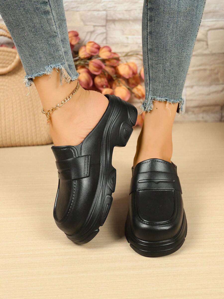 2025 女式厚底穆勒鞋 基本款一脚蹬休闲办公室平底鞋 四季皆宜