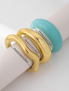 Set de 3 brazaletes de mujer con pulseras de resina gruesas y apiladas, joyería de uso diario