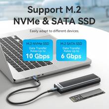VENTION Pro 铝制 M.2 NVMe 和 SATA SSD 外壳 – 超快 10Gbps USB-C（6Gbps/10Gbps）、1 秒内传输 1GB 文件、UASP/TRIM 加速、5 分钟自动休眠 – 适用于 2230/2242/2260/2280 SSD（M+B 键）– 高速外壳带散热器、镀镍端口、免工具设计，适合游戏/编辑 - 深灰色 - 查看 4