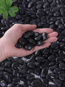 Black Pebbles Suitable For Home And Garden Decoration -0.3-3 Cm, Multi-Color Stones (White, Black, Multi-Color, Yellow) Suitable For Indoor Plants, Outdoor Landscapes, And Holiday Decorations - Perfect For Vases, Glass Containers, Fish Tanks, Aquariums, Succulents, Flower Pot Plant Decorations, As Well As Outdoor Terraces