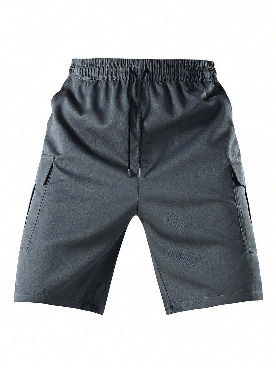 Men's Casual Cargo Shorts With Pockets - Loose Fit Military Tactical Shorts, Suitable For Summer Street Wear - Grey - View 1
