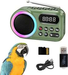 LUKHMELF Bird Toys,Parrot Learning Machine,Talking Parrot Toy,Teach Talking, Whistling, And Singing And You Can Rrd It Yourself,Bird Training Toys For African Grey,Macaws,And Other Bird Species. - 黑色 - 查看 1
