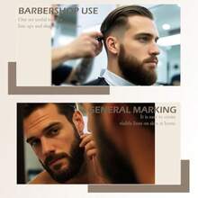 GEOXS12 Pcs Beige Barber Pencil For Lineup Trace Hairline Chalk Beard Pen Guide Shaping Tool Barber Supplies For Men Edge Hair Goatee Design Grooming Styling Kit With Sharpenergh7ij - as pic - View 5