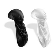 Kit 2 Durag Kingstyle Caps 90cm 25cm Waves Hip Hop - 黑與白 - 查看 1