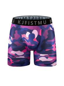 [Soft Comfortable] 4pcs KJFISTMU Men's Cartoon Tie-Dye Striped Boxer Briefs | Soft, Comfortable & Breathable Polyester Blend | Vibrant Athletic & Everyday Shorts For Casual Wear - 彩色 - 查看 10