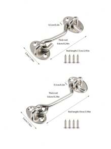 Gancio anti-vento in acciaio inossidabile nero, accessori per gancio per finestra rinforzato, accessori per gancio per finestra, gancio in acciaio inossidabile, accessori per gancio per finestra rinforzato con un aspetto elegante, semplice e pratico, che aggiunge privacy a qualsiasi porta scorrevole, perfetto per fissare la posizione di porte, cancelli e finestre, adatto per bloccare strappi, porte di capanni o finestre che si aprono