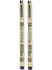 SAKURA PIGMA MICRON 05 FINELINER PEN, 0.45MM LINE WIDTH, PACK OF 2 (Black)