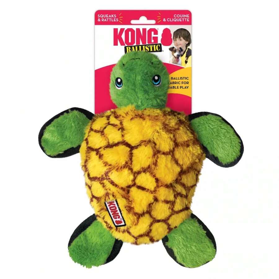 KONG Tough Plush Turtle Dog Toy - Green - 1 - View 1