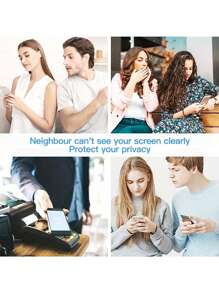 4 片式隐私防偷窥手机屏幕保护膜，适用于 16 Pro Max/16pro/16pIus/16e/15pro Max/15pro/14/13。9H 钢化玻璃膜，防刮膜，防指纹，防油，表面光滑，隐形隐私保护，易于安装，无气泡手机配件。 - 黑色 - 查看 9