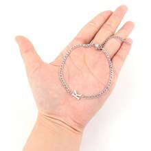 1pc Men's Fashion Letter Stainless Steel Chain Bracelet - Silver - View 3