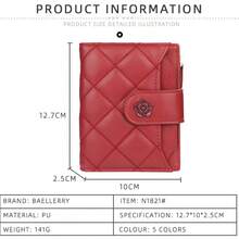 Womens Wallet RFID Blocking Small Credit Card Holder Bifold Ladies Wallets With Coins Zipper Pocket - Hồng - Xem 7