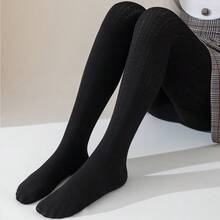 1双儿童/青少年加厚防滑连裤袜，春秋季必备，适合2-16岁儿童。 - 黑色 - 查看 7