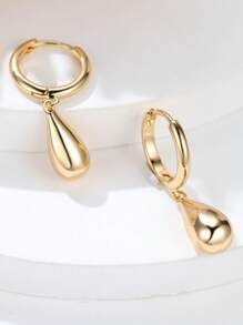 1 Pair Minimalist Geometric Water Drop Design Pendant Earrings, Fashion Jewelry Gift For Women, Perfect For Dates, Parties