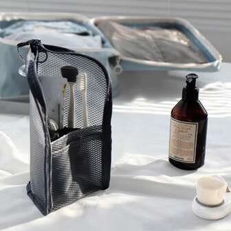 1 件/2 件便携式牙刷收纳袋、简易牙刷架，适用于旅行户外收纳盒、洗漱用品收纳袋、牙刷文具收纳盒化妆刷防水收纳袋手提包牙刷袋、牙刷收纳袋、牙刷盒、牙膏、刷子、化妆刷、洗漱用品收纳袋、多功能、可站立、易于使用、防水、轻便、方便