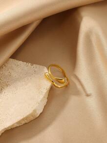 Waterproof Ring For Women Gold Color Stainless Steel Opening Rings Geometric Shell Flower Cute Ring Jewelry Daily Dainty Gift