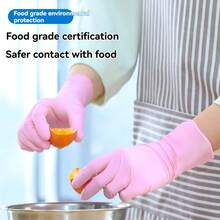 100 pièces de gants jetables en nitrile - imperméables, durables et légers, convenant pour le nettoyage domestique, les soins des animaux de compagnie, la coloration des cheveux - sans plomb et sans alcool (tailles S/M/L), gants de nettoyage polyvalents, gants de nettoyage mode, gants spécifiques pour utilisateurs de cuisine (rose/bleu) - Multicolore - Voir 1