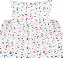 Planet Spaceship Rocket In Universe Cotton Cozy Twin Bed Sheet Set, Flat Sheet & Fitted Sheet & Pillowcase Natural Bedding Set (Space, Twin) - 黑與白 - 查看 5