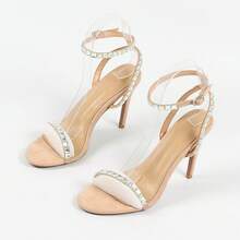 Women Heeled Sandals - Y01杏色跟高10厘米 - 查看 10