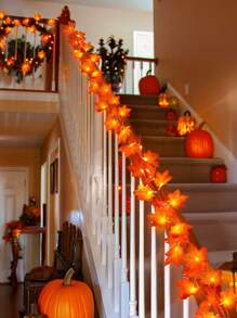 6 米/19.69 英尺秋季枫叶花环仙女灯，季节性装饰枫叶，适合秋季、感恩节、万圣节、壁炉、楼梯、墙壁、餐桌、户外露台家居装饰万圣节装饰秋季装饰房间装饰秋季装饰 - 彩色 - 查看 9