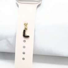 1pc Diamond Encrusted 26 English Letter Charm, Suitable For Silicone Watch Band Decoration