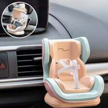 迷你可爱玩具娃娃安全座椅装饰适用于拉芙芙偶像娃娃展示座椅汽车空气香薰装饰配件通风夹装饰用于仪表板，可收藏车辆装饰（1 件） - 彩色 - 查看 10