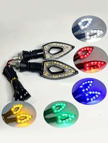 2 件 LED 摩托车灯箭头灯适用于街头运动自行车，通用改装配件，12-24V 工作电压，硬接线电源，无需电池，适用于机动车 - 彩色 - 查看 6
