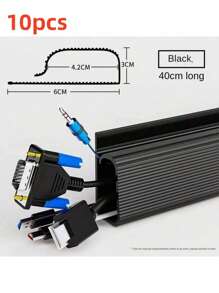 40cm Desk Cable Organizer,Self-Adhesive Cable Holder,Easy To Install Cable Management For Home & Office, Cable Management Kit Without Screws, Protection For Teenagers And Pets