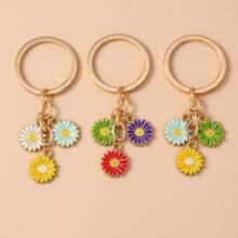 Encantos de flor de margarita de esmalte para hacer joyería, dijes chapados en oro con girasol, colgantes florales de primavera y verano para pulseras, collares, aretes, llaveros, suministros de manualidades y accesorios - 13 mm