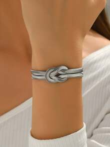 1 buah Gelang Rantai Logam Tebal Minimalis Serbaguna dengan Desain Ular, Perhiasan Fashion Gelang Rantai Cocok untuk Pakaian Sehari-hari dan Pesta Wanita - MultiWarna - View 4