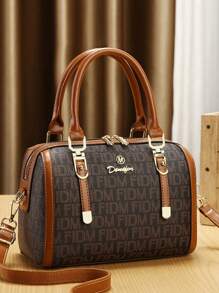 Bolsas de Moda Femininas - Tote Casual Versátil com Carteira, Couro Sintético, Fechamento com Zíper, Estampado, com Acabamento de Cordão - Para Mulheres - Adequado para Uso Diário, Compras, Encontros - Presente Perfeito para Ela