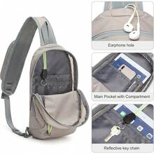 - Bolso bandolera con bloqueo RFID, ligera, bandolera para viajes, deportes, correr - 04 - Ver 11