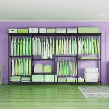 Heavy-Duty Coat Rack System - Industrial 4x4 Rack - 1100 Lbs Maximum Weight - 77" Height - Belt Included - Space-Saving Design - For Bulk Clothing & Shoes - Sturdy Metal Construction - Easy Installation