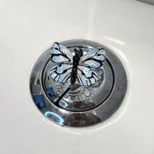 2 Pc Beautiful Gradient Color Imitation Butterfly Toilet Flush Assist Button, Bathroom And Bedroom Accessories, Car Interior Diy Small Ornaments, Can Be Used As Drawer Handles, Wardrobe Handles, Protect Manicures, Making Your Life More Comfortable