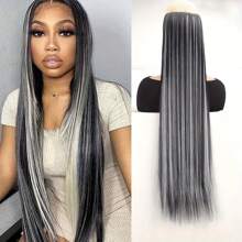 Synthetic 36-Inch Extra-Long Straight Clip-In Hair Extension, Suitable For Women To Wear, Perfect For Carnival.