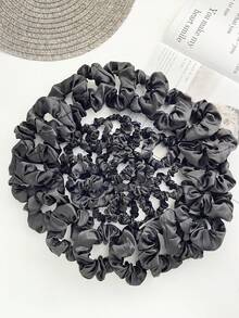 40 件女士发圈，简约时尚休闲可爱女孩风格，涤纶面料发饰套装，纯色布发圈，弹性发圈，适合日常、办公室、通勤、马尾辫夹，大号和小号卷发圈，健身配件，发圈，发饰，马尾辫夹，发圈，发橡皮筋