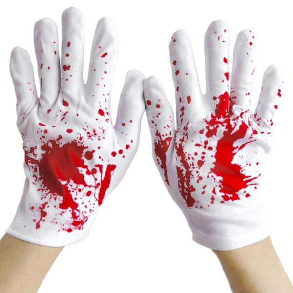 Halloween Cosplay Horror Atmosphere Bloody Gloves, Horror Theme Costume Props Gloves For Halloween