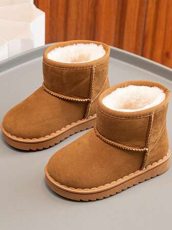 Neue warme und flauschige Kinderstiefel für Jungen, Mädchen und Kleinkinder, mit dicken Sohlen, geeignet für Herbst/Winter